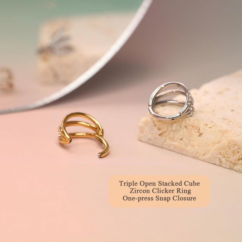 FUNLMO Store 316L Surgical Steel Nose Hoop Septum Conch Piercing Jewelry Cartilage Daith Helix Tragus Rook Lobe Earring Triple/Double Nose Lip Ring 20G 18G 16G - Image 4
